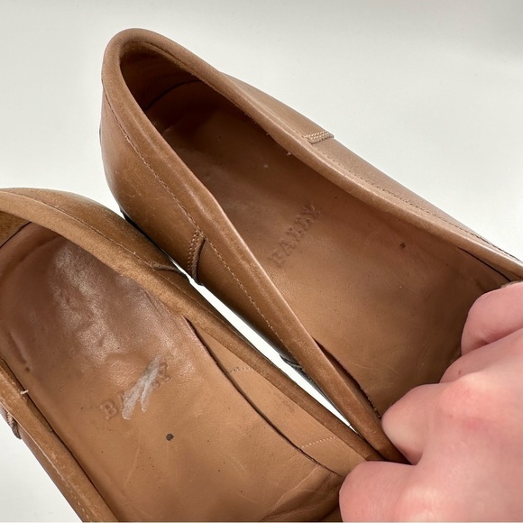 Bally Delos womens driving loafers size 38 Italian leather square toe - Picture 10 of 12